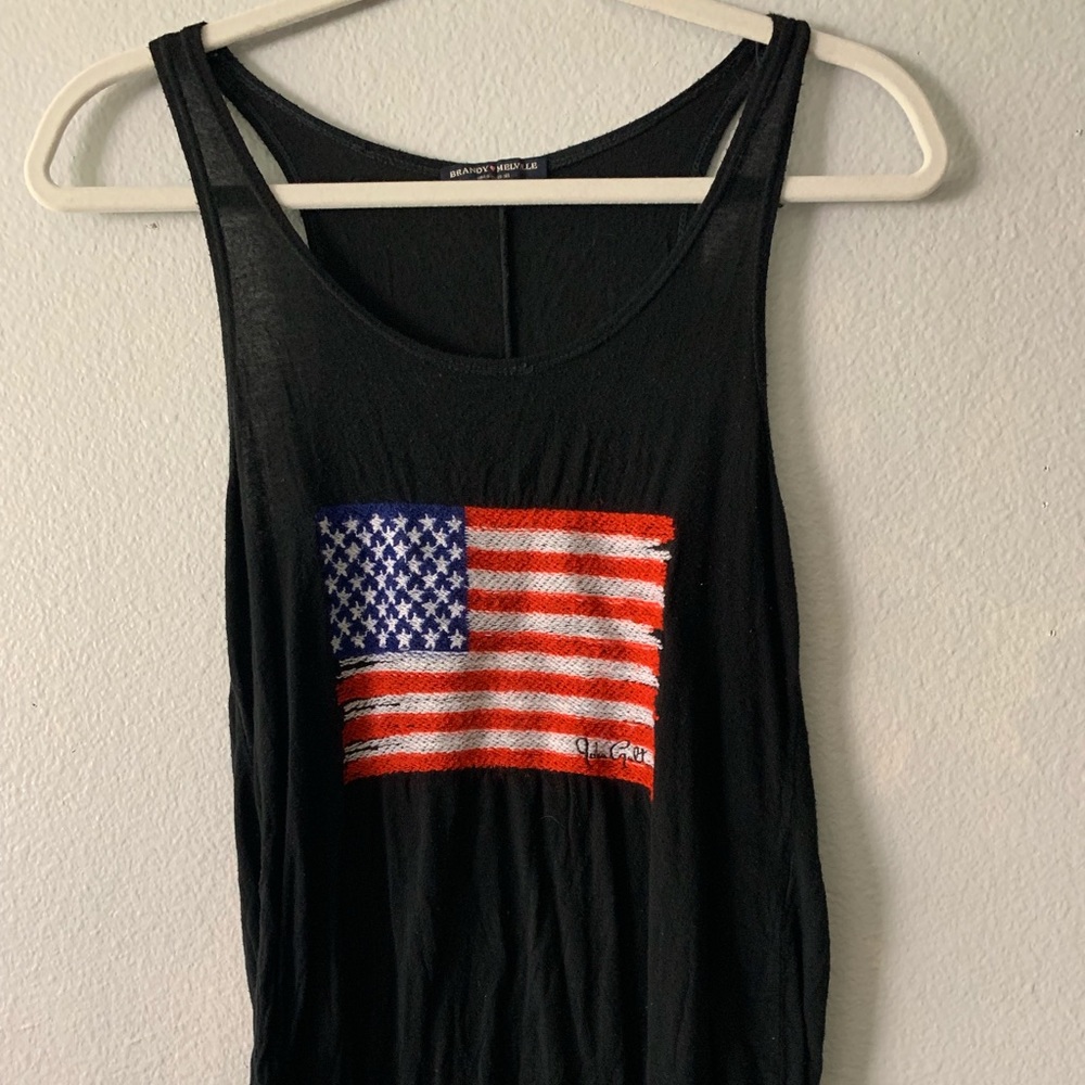 Brandy Melville Crocheted American Flag Tank Top